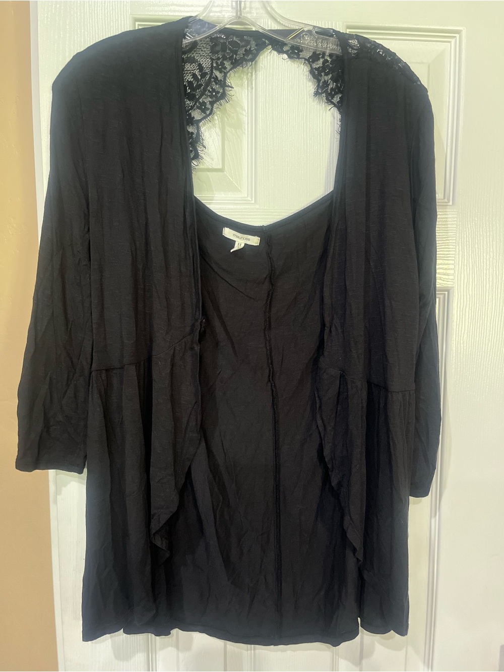 Maurices Black Lace-Back Layered Tunic